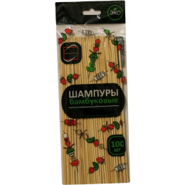 Палочки шампуры деревянные 25 см бамбук, 100 шт (1/150)