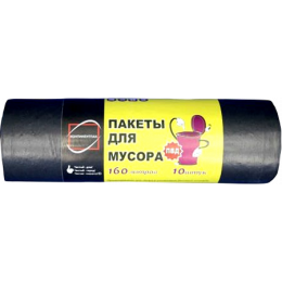 Пакет для мусора 90 х 100 см, ПВД рулон 160 л, 10 шт (1/25)