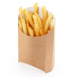 Коробка для картофеля фри FRY M, крафт, 80/110 x 54 x 68/111 мм