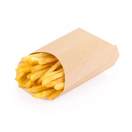 Коробка для картофеля фри FRY M, крафт, 80/110 x 54 x 68/111 мм