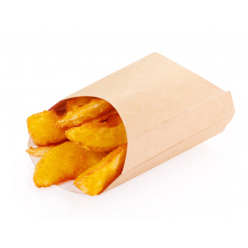 Коробка для картофеля фри FRY L, крафт, 80/120 x 53 x 82/135 мм