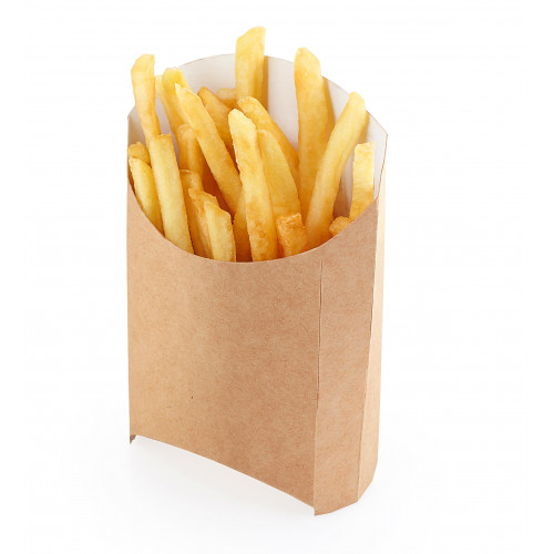 Коробка для картофеля фри FRY L, крафт, 80/120 x 53 x 82/135 мм