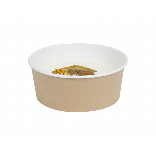 Контейнер круглый, OSQ Round Bowl 1300 мл, крафт, БЕЗ КРЫШКИ