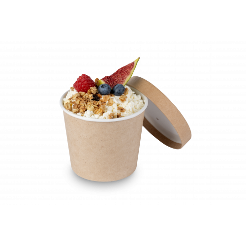 Крышка для контейнера крафт, OSQ Round Bowl 300 / 400 / 500 мл