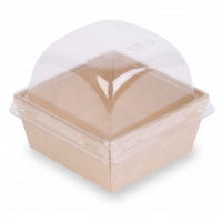 Коробка для бургеров с прозрачной крышкой SMART PACK 300, 86/100 x 86/100 x 40/49 мм