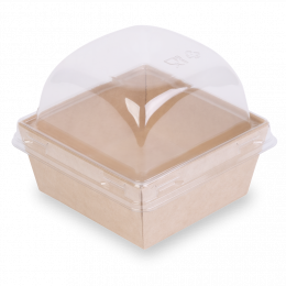 Коробка для бургеров с прозрачной крышкой SMART PACK 300, 86/100 x 86/100 x 40/49 мм