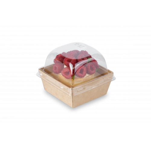 Коробка для бургеров с прозрачной крышкой SMART PACK 300, 86/100 x 86/100 x 40/49 мм